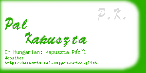 pal kapuszta business card